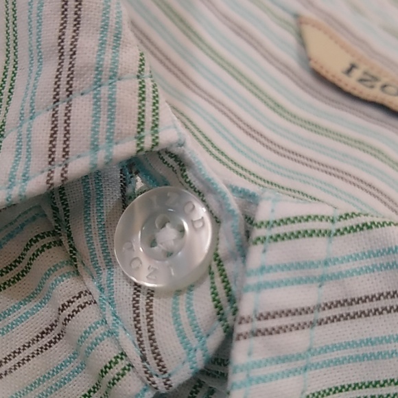Pin Striped Izod Button Up Long Sleeve Shirt - Picture 8 of 8